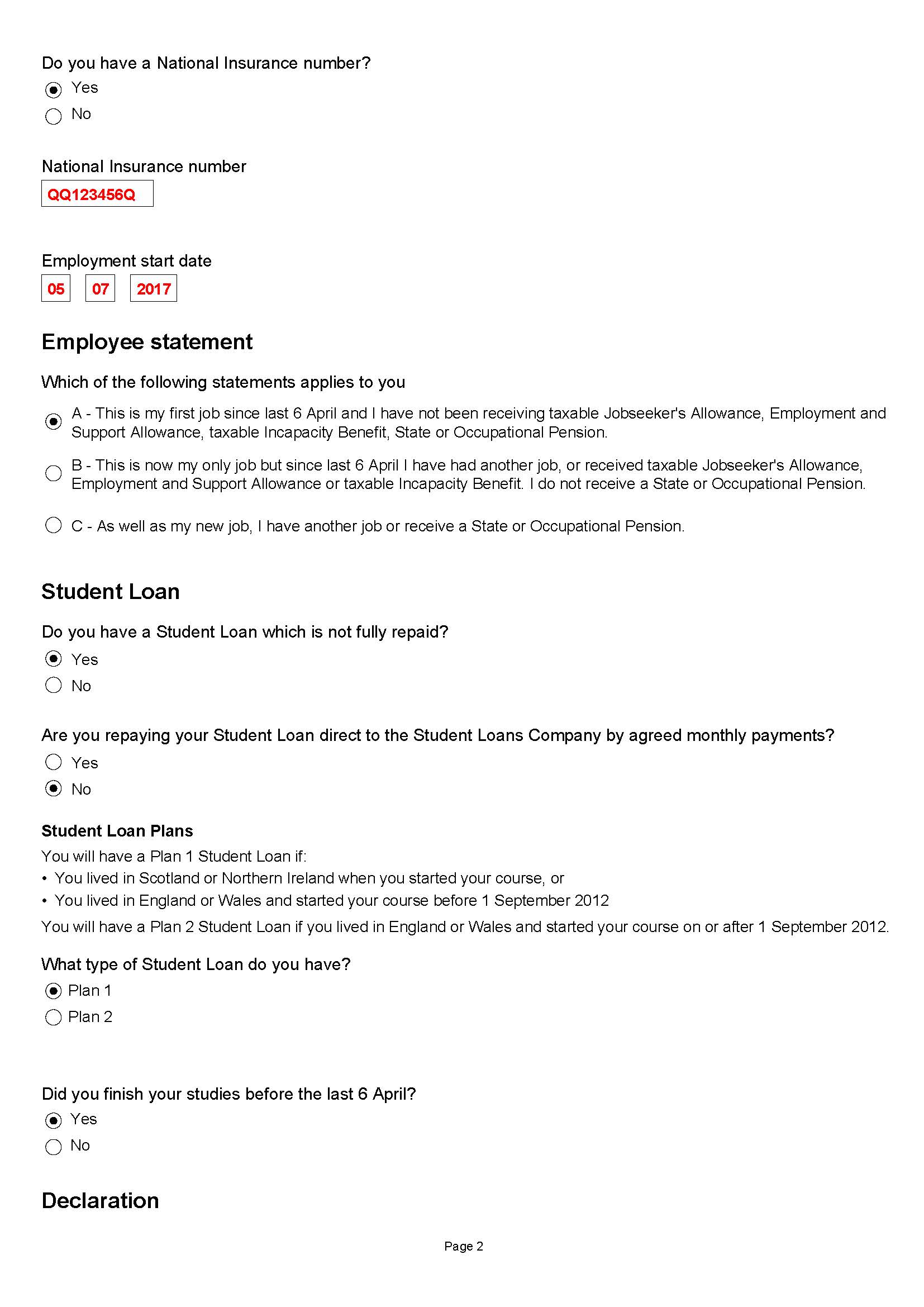 Pay As You Earn (PAYE) form starter checklist Low Tax