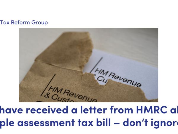 image of a letter from HMRC