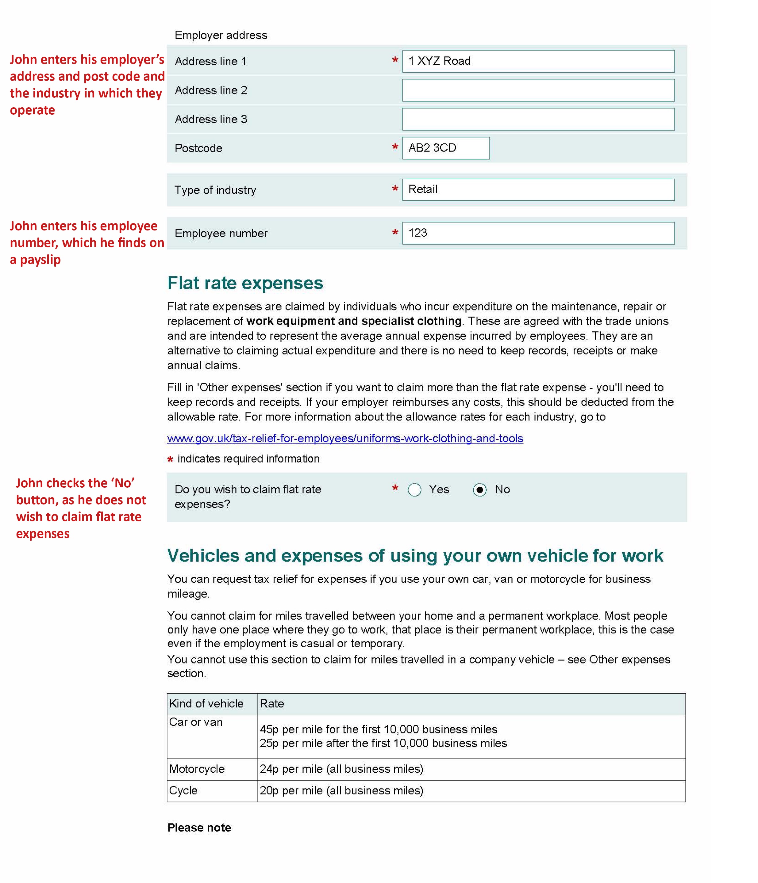 form p87 claim for tax relief for expenses of employment low tax mileage claim form
