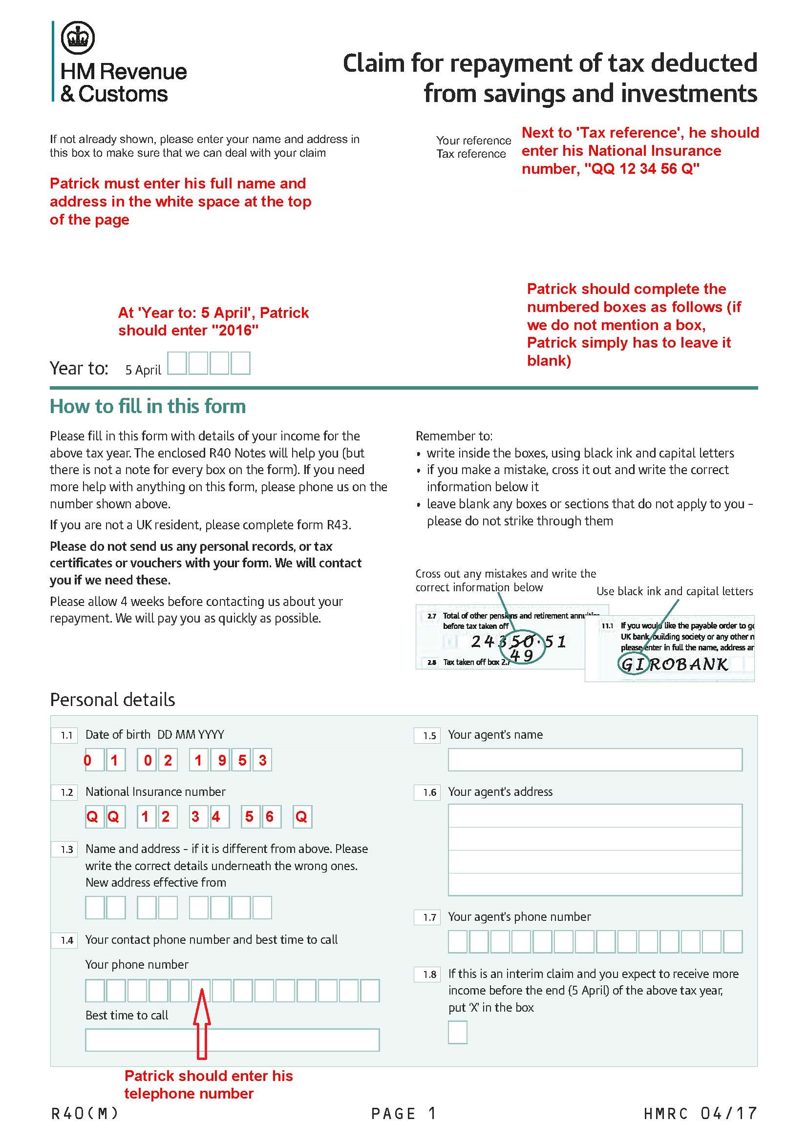 Hmrc Tax Rebate Form R40