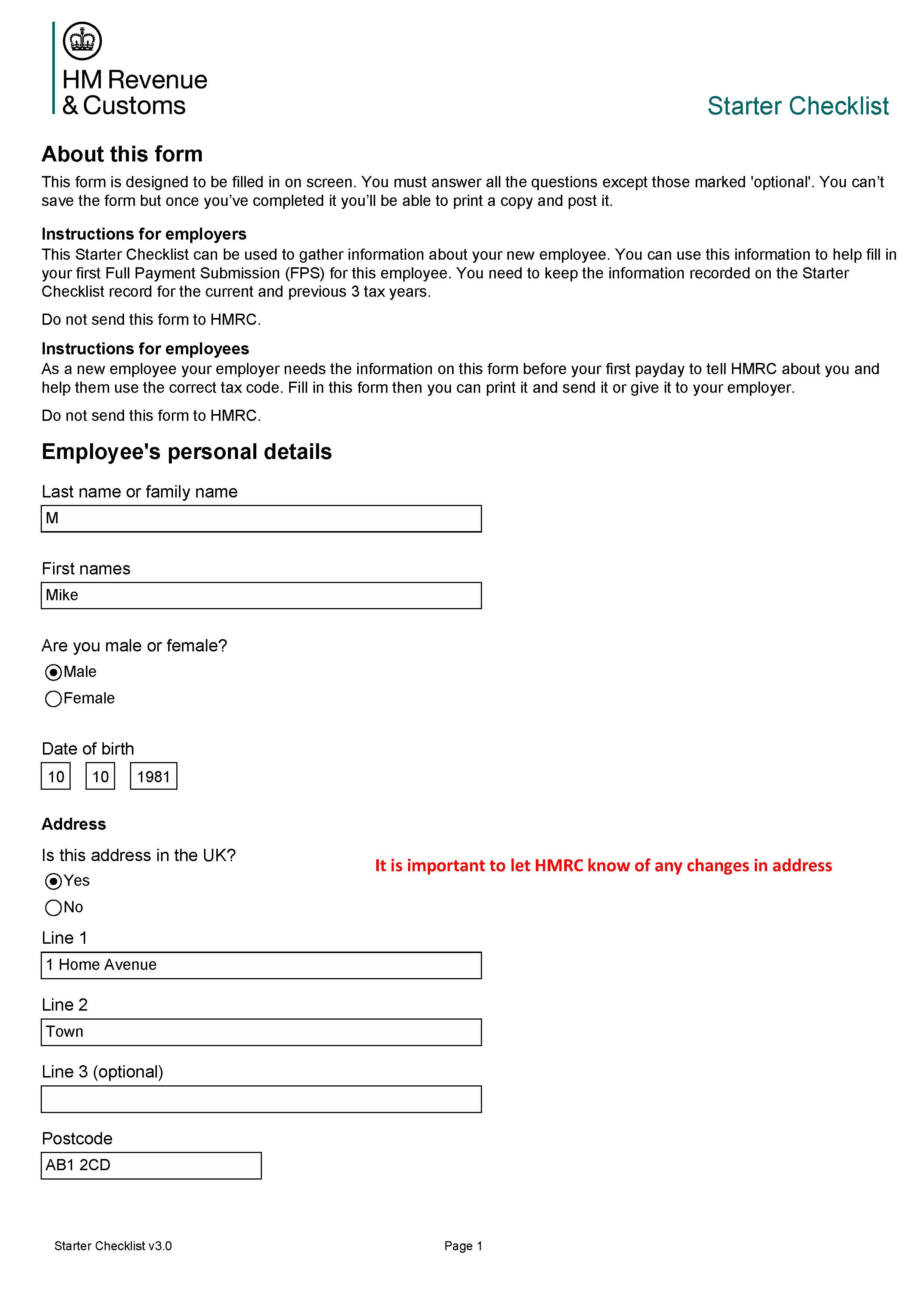 Pay As You Earn (PAYE) form – starter checklist | Low Incomes Tax ...
