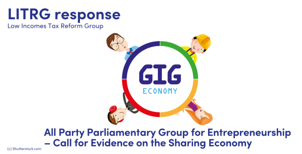 Illustration of four people around the words gig economy Illustration of four people around the words gig economy