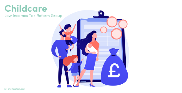 Illustration of a family in front of a clipboard Illustration of a family in front of a clipboard