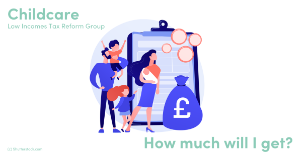 Illustration of a family next to a clipboard and coins Illustration of a family next to a clipboard and coins