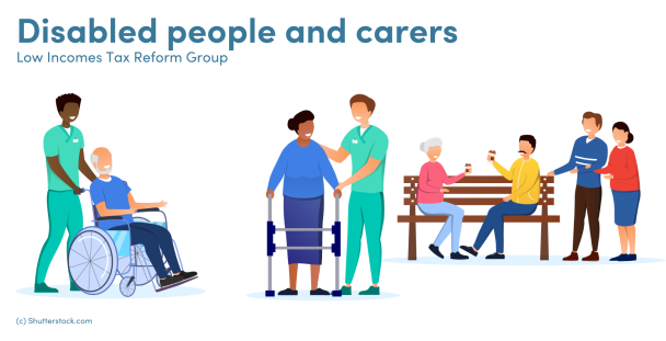 Illustration of carers and people with disabilities Illustration of carers and people with disabilities
