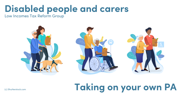 Illustration of people helping people with disabilities