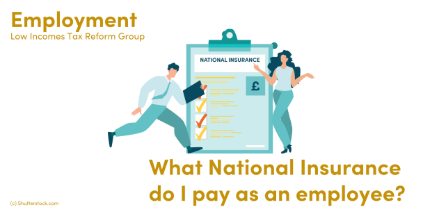 Illustration of a man and woman next to a clipboard about National Insurance Illustration of a man and woman next to a clipboard about National Insurance