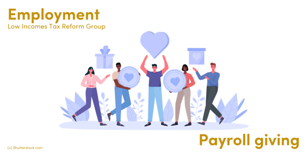 Illustration of people holding gifts and coins Illustration of people holding gifts and coins
