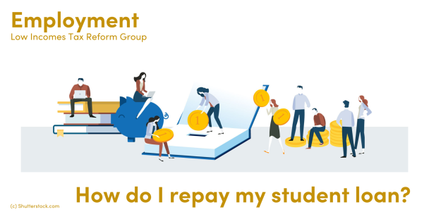 Illustration of students surrounded by books and coins Illustration of students surrounded by books and coins