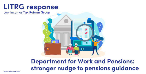 Illustration of pensioners with a man in front of a clipboard Illustration of pensioners with a man in front of a clipboard