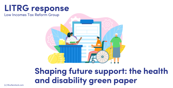 Illustration of disabled person and woman with walking stick next to a woman sitting at a desk Illustration of disabled person and woman with walking stick next to a woman sitting at a desk