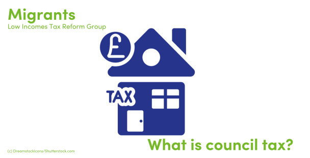 Illustration of a house, coin and the word tax