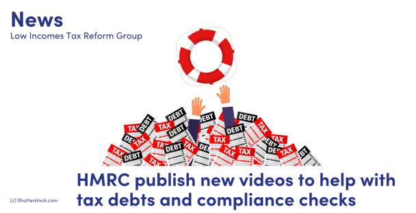 News HMRC publish new videos to help with tax debts and compliance checks Illustration of hands reaching for a rubber ring surrounded by tax debt notices