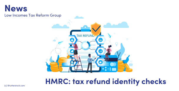 Illustration of people around a clipboard with the words tax refund Illustration of people around a clipboard with the words tax refund