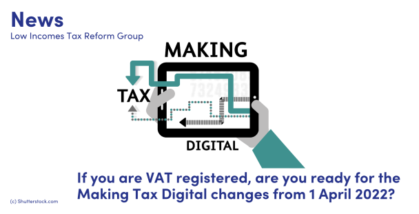 Illustration of a hand holding a tablet with the words Making Tax Digital Illustration of a hand holding a tablet with the words Making Tax Digital