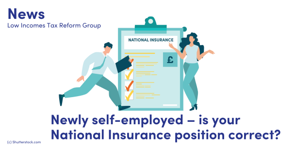 Illustration of a man and woman next to a clipboard about National Insurance Illustration of a man and woman next to a clipboard about National Insurance