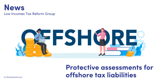 Illustration of a man and women in front of the word offshore Illustration of a man and women in front of the word offshore