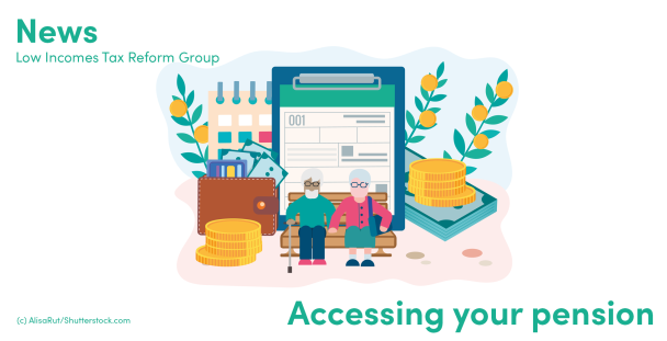 Illustration of two pensioners surrounded by a wallet and money Illustration of two pensioners surrounded by a wallet and money