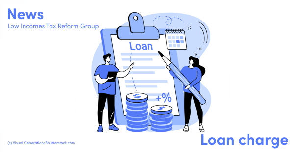 Illustration of people in front of a loan form