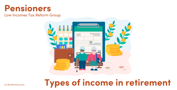 Illustration of elderly couple in front of a clipboard and coins Illustration of elderly couple in front of a clipboard and coins