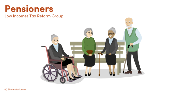 Illustration of a group of pensioners