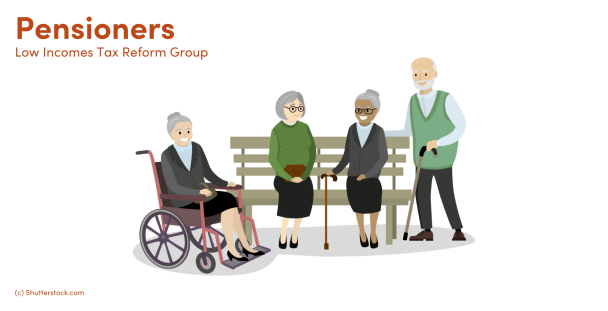 Illustration of a group of pensioners Illustration of a group of pensioners