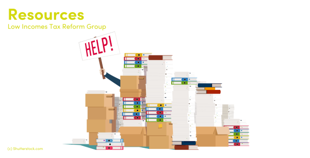 Illustration of a person and a help sign behind some documents Illustration of a person and a help sign behind some documents