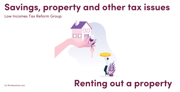 Illustration of a man holding up a coin to a house being held by a hand Illustration of a man holding up a coin to a house being held by a hand