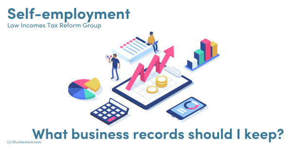 Illustration of a clipboard, graphs, calculator, mobile phone and people Illustration of a clipboard, graphs, calculator, mobile phone and people