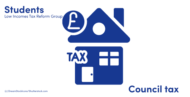 Illustration of a house, pound sign on a coin and the word tax Illustration of a house, pound sign on a coin and the word tax
