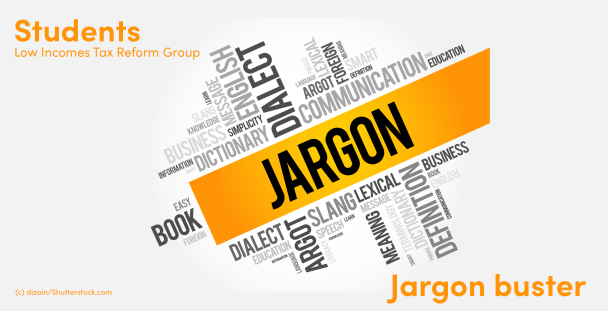 Image of the word jargon surrounded by other words relating to language