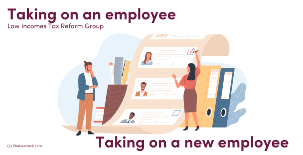 Illustration of people choosing an employee from a list Illustration of people choosing an employee from a list