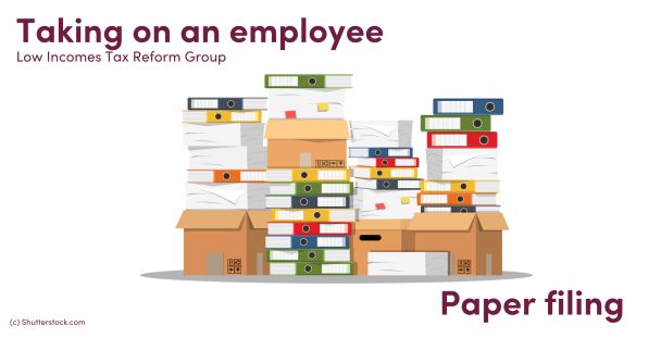 Illustration of piles of papers and folders in boxes Illustration of piles of papers and folders in boxes