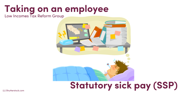 Illustration of a man ill in bed thinking about work documents and the phone ringing Illustration of a man ill in bed thinking about work documents and the phone ringing