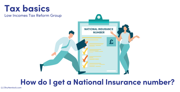 Illustration of a man and woman next to a clipboard about National Insurance