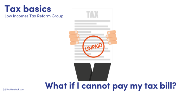 Illustration of a pair of hands holding an unpaid tax bill Illustration of a pair of hands holding an unpaid tax bill