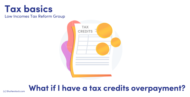 Illustration of a tax credits documents and some coins