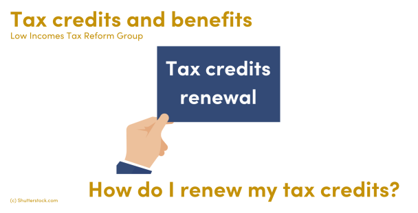 Illustration of a hand holding a sign saying tax credits renewal Illustration of a hand holding a sign saying tax credits renewal