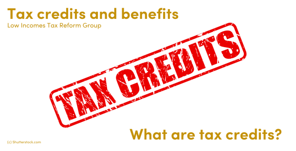 Illustration of the words tax and credits Illustration of the words tax and credits