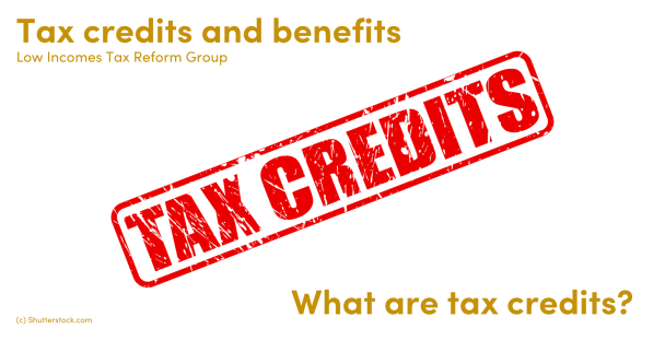 Illustration of the words tax and credits
