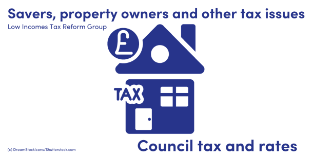 Illustration of a house, pound coin and the word tax Illustration of a house, pound coin and the word tax