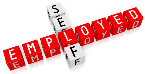 Image of blocks spelling self and employed Image of blocks spelling self and employed