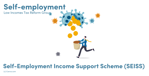 Self-Employment Income Support Scheme (SEISS). Image of a person trying to catch money falling from a virus symbol. Self-Employment Income Support Scheme (SEISS). Image of a person trying to catch money falling from a virus symbol.