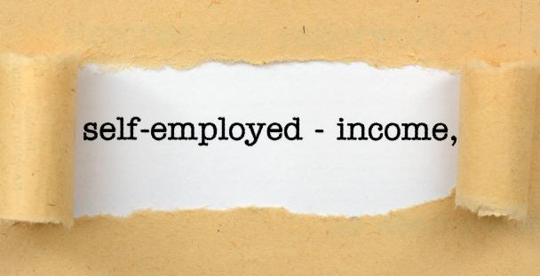 Image of the words self-employed and income