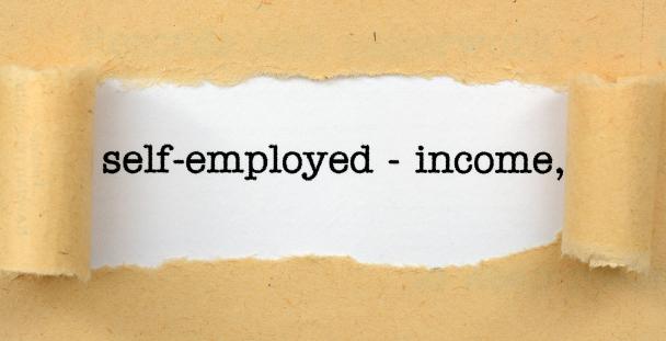 Image of the words self-employed and income Image of the words self-employed and income