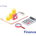 Illustration of coins, clipboard, magnifying glass and a calculator