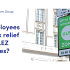 Image of a green Ultra low emission zone (ULEZ) sign in the UK 