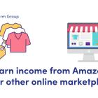 ALT-TEXT: NEWS: Low Incomes Tax Reform Group. Do you earn income from Amazon, Ebay, Etsy or other online marketplaces. Illustration of clothes with a price label and an online store displayed on a computer monitor.