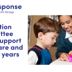 LITRG Response: Education Committee inquiry: Support for childcare and the early years. image of a childcare provider supporting a small child with their education.