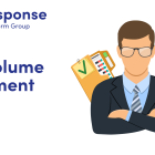 LITRG response: High Volume Repayment Agents. Illustration of a man with arms crossed, with a calculator and a clipboard.